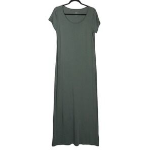 Brochu Walker Womens Green Shirt Dress Maxi Length Size L Minimalist Sustainable